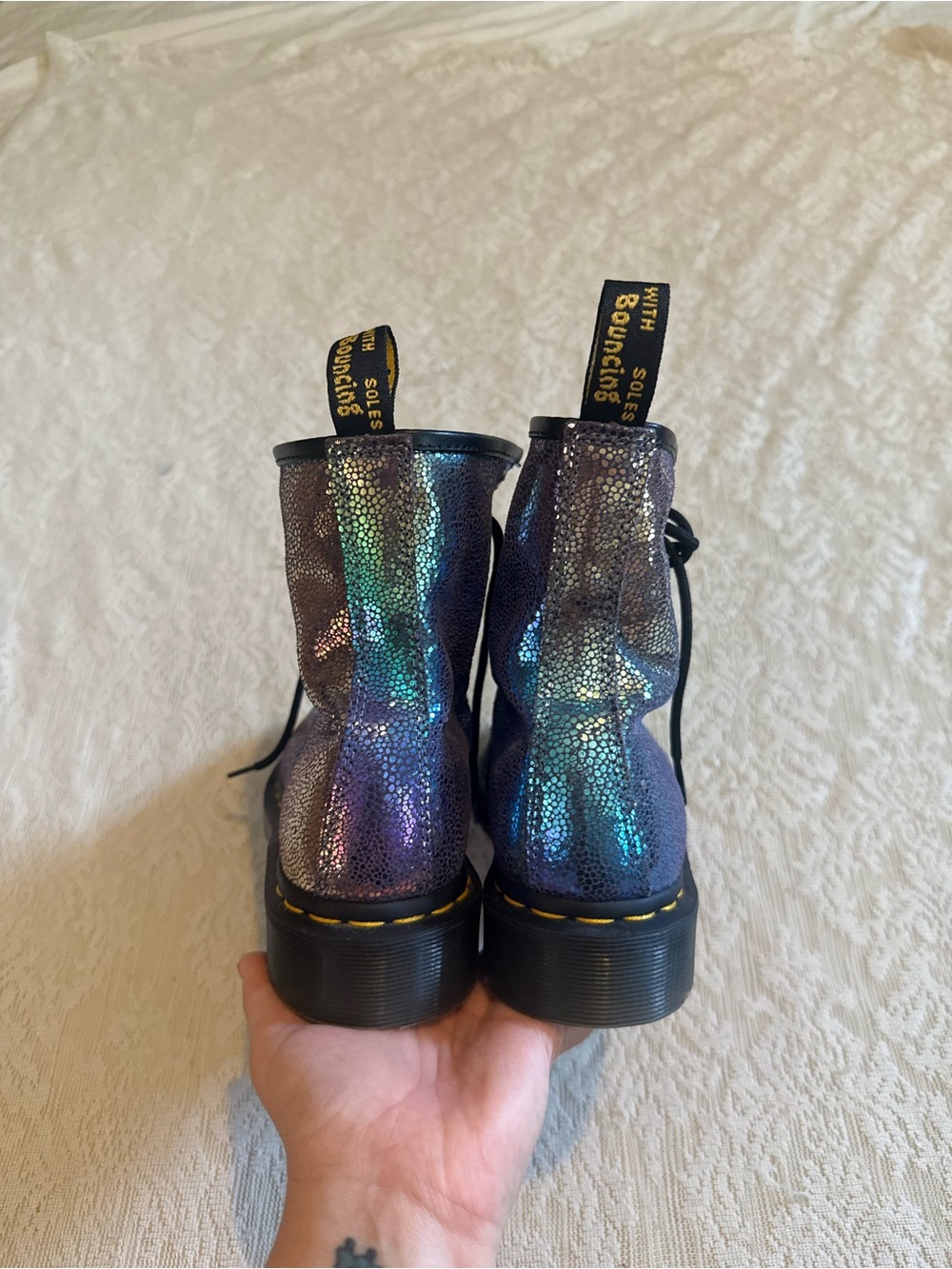 Dr Marten’s Rainbow Ray suede lace up boots - Picture 5 of 14